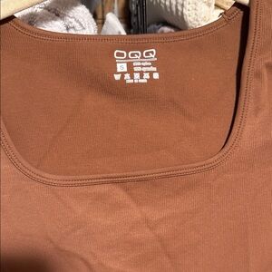 OQQ Long Sleeve Bodycon Maxi Dress – Brown, Size Small